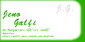 jeno galfi business card